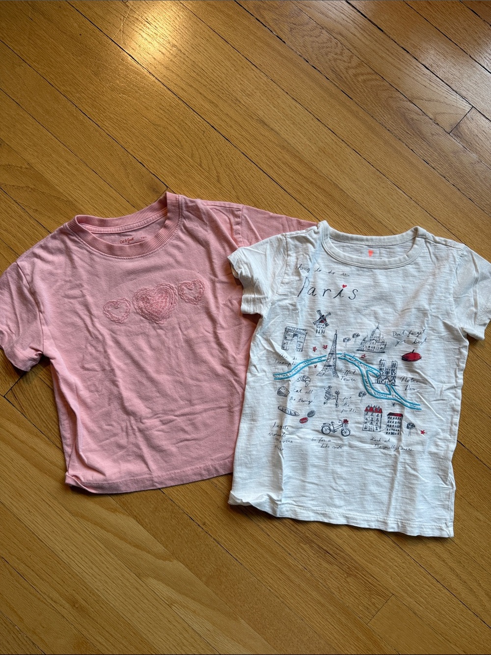 Crewcuts Girls Short Sleeve Tees - Pink & White Paris Print